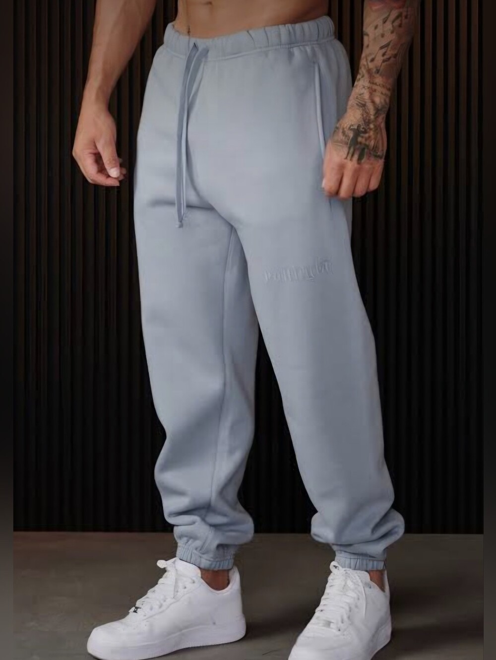 YoungLa Jogger Sweatpants Mens Medium Gray Gym Drawstring Cotton Blend